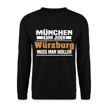 Würzburg - Unisex Pullover - Schwarz - Vorne - Alina (178cm) & Michal (187cm)