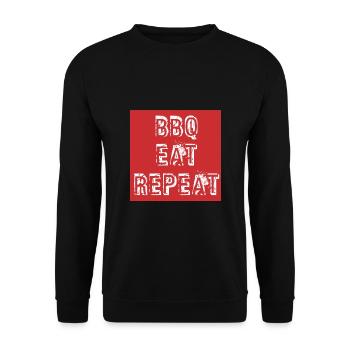 BBQ Grill BBQ MANGER RÉPÉTER - Sweat-shirt Unisexe - noir - Devant - Alina (178cm) & Michal (187cm)