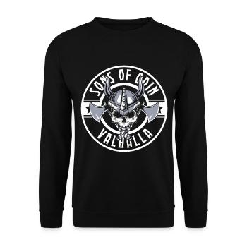 Odin Viking Hammer Teutons - Unisex Sweatshirt - black - Front - Alina (178cm) & Michal (187cm)