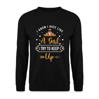Kart track driver - Unisex Sweatshirt - black - Front - Alina (178cm) & Michal (187cm)
