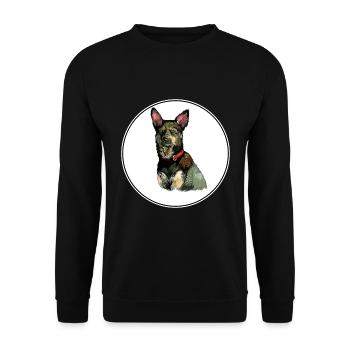 Australian Kelpie Dog Watercolor Illustration - Unisex Sweatshirt - black - Front - Alina (178cm) & Michal (187cm)