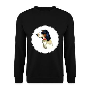 Ariegeois Dog Watercolor Sketch Illustration - Unisex Sweatshirt - black - Front - Alina (178cm) & Michal (187cm)