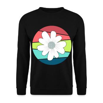 Retro Blume - Florist - Unisex Pullover - Schwarz - Vorne - Alina (178cm) & Michal (187cm)