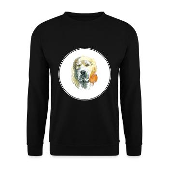Illustration de l’aquarelle de chien de berger d’Asie centrale - Sweat-shirt Unisexe - noir - Devant - Alina (178cm) & Michal (187cm)