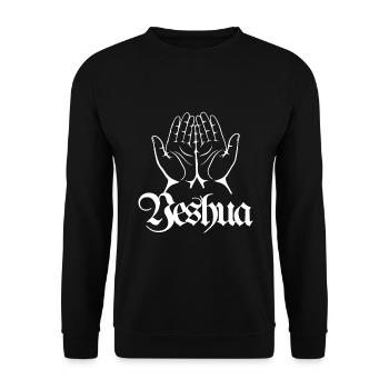 Yeshua - Christian - Unisex Sweatshirt - black - Front - Alina (178cm) & Michal (187cm)