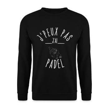 J'peux pas J'AI Padel - Sweat-shirt Unisexe - noir - Devant - Alina (178cm) & Michal (187cm)