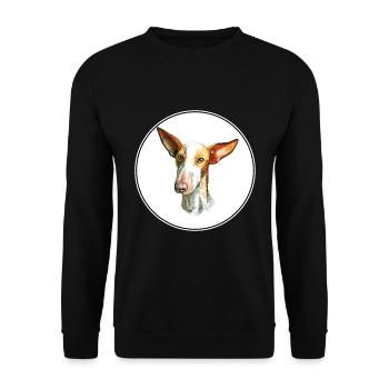 Podenco Canario Dog Aquarelle Sketch Illustration - Sweat-shirt Unisexe - noir - Devant - Alina (178cm) & Michal (187cm)