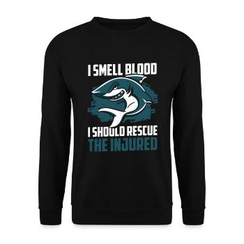 Grand requin blanc voilier poisson prédateur - Sweat-shirt Unisexe - noir - Devant - Alina (178cm) & Michal (187cm)