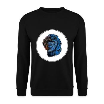 Portuguese Water Dog Watercolor Illustration - Unisex Sweatshirt - black - Front - Alina (178cm) & Michal (187cm)