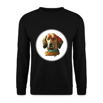 Redbone Coonhound Dog Aquarelle Illustration - Sweat-shirt Unisexe - noir - Devant - Alina (178cm) & Michal (187cm)