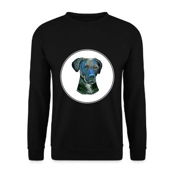 Stephens Cur Dog Watercolor Illustration - Unisex Sweatshirt - black - Front - Alina (178cm) & Michal (187cm)
