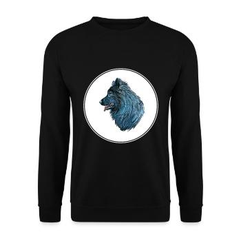 Illustration de l’aquarelle du chien lapphund suédois - Sweat-shirt Unisexe - noir - Devant - Alina (178cm) & Michal (187cm)