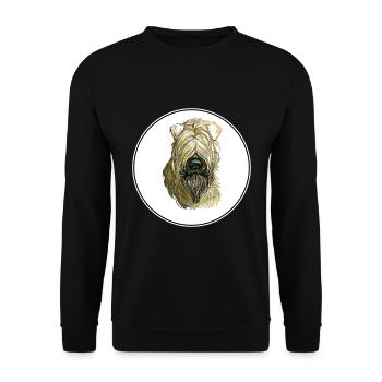 Soft Coated Wheaten Terrier Dog Illustration - Unisex Sweatshirt - black - Front - Alina (178cm) & Michal (187cm)