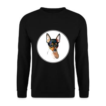 Jouet Fox Terrier Chien Aquarelle Sketch Illustration - Sweat-shirt Unisexe - noir - Devant - Alina (178cm) & Michal (187cm)