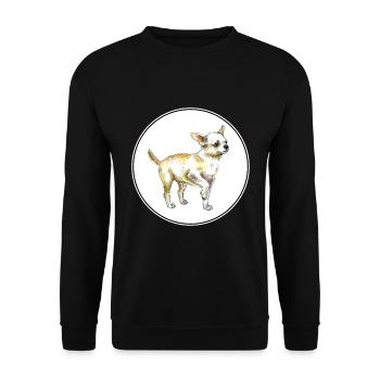 Chihuahua Dog Watercolor Sketch Illustration - Unisex Sweatshirt - black - Front - Alina (178cm) & Michal (187cm)