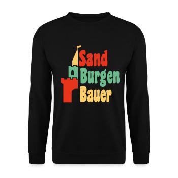 Sandburgenbauer vintage Farben - Unisex Pullover - Schwarz - Vorne - Alina (178cm) & Michal (187cm)