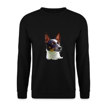 Tenterfield Terrier Dog Watercolor Illustration - Unisex Sweatshirt - black - Front - Alina (178cm) & Michal (187cm)
