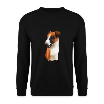 Illustration d’aquarelle de chien Fox Terrier lisse - Sweat-shirt Unisexe - noir - Devant - Alina (178cm) & Michal (187cm)