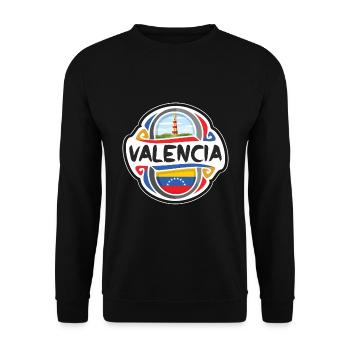 Valence Venezuela Drapeau Voyage Souvenir Badge Stam - Sweat-shirt Unisexe - noir - Devant - Alina (178cm) & Michal (187cm)