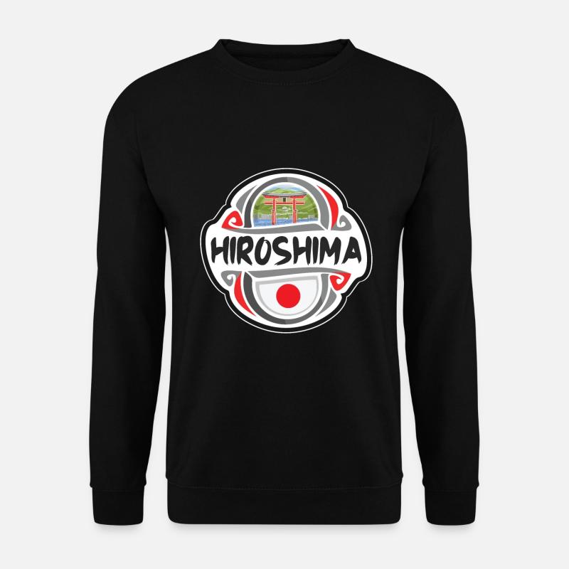 Hiroshima Japan Flagge Abzeichen Reise Souvenir Briefmarke - Unisex Pullover - Schwarz