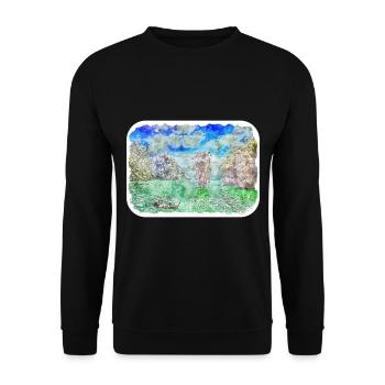 Thaïlande Aquarelle Esquisse Dessinée à la Main Illustration - Sweat-shirt Unisexe - noir - Devant - Alina (178cm) & Michal (187cm)