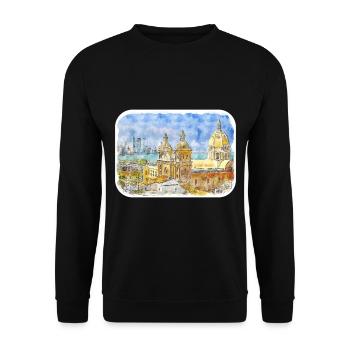 Carthagène Colombie Aquarelle Sketch Illustration - Sweat-shirt Unisexe - noir - Devant - Alina (178cm) & Michal (187cm)