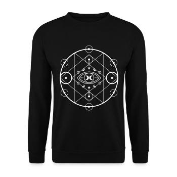 Pictogramme de l’élément symbolisme des runes - Sweat-shirt Unisexe - noir - Devant - Alina (178cm) & Michal (187cm)