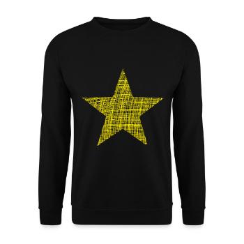 gelber Stern yellow star - Unisex Pullover - Schwarz - Vorne - Alina (178cm) & Michal (187cm)