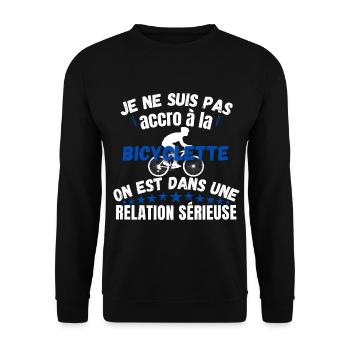 JE NE SUIS PAS ACCRO A LA BICYCLETTE - Sweat-shirt Unisexe - noir - Devant - Alina (178cm) & Michal (187cm)