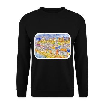 Allemagne Aquarelle Esquisse Dessinée à la main Illustration - Sweat-shirt Unisexe - noir - Devant - Alina (178cm) & Michal (187cm)