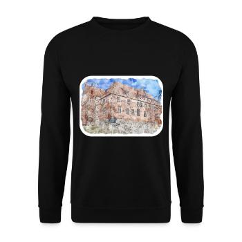 Pologne Repère Aquarelle Esquisse Dessin de peinture - Sweat-shirt Unisexe - noir - Devant - Alina (178cm) & Michal (187cm)