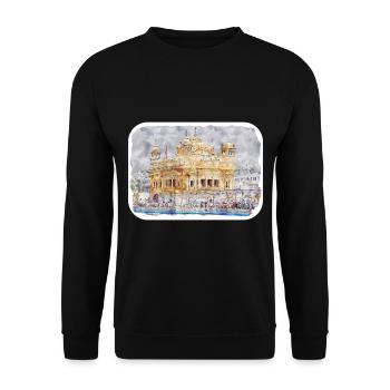 Indien Wahrzeichen Aquarell Skizze Farbe Illustratio - Unisex Pullover - Schwarz - Vorne - Alina (178cm) & Michal (187cm)