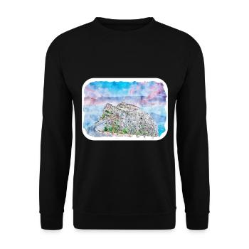 Spain Watercolor Sketch Hand Drawn Illustration - Unisex Sweatshirt - black - Front - Alina (178cm) & Michal (187cm)