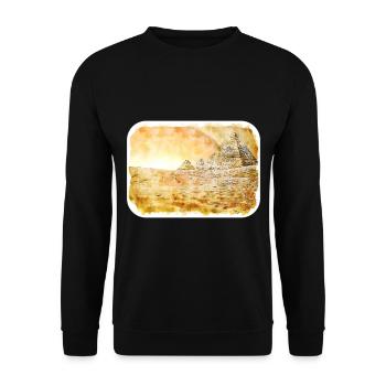 Cairo Egypt Watercolor Sketch Drawn Illustration - Unisex Sweatshirt - black - Front - Alina (178cm) & Michal (187cm)