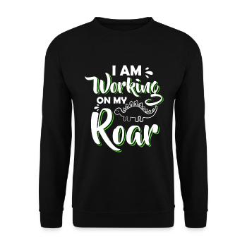 Dinosaurier Stegosaurus Dinos Pflanzenfresser - Unisex Pullover - Schwarz - Vorne - Alina (178cm) & Michal (187cm)