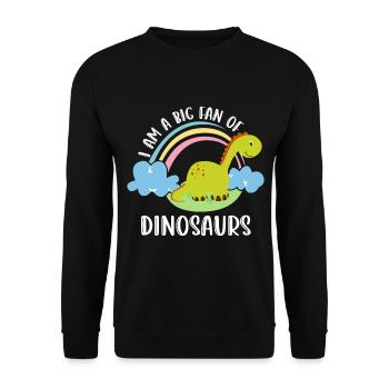 T-Rex Tyrannosaurus Pflanzenfresser - Unisex Pullover - Schwarz - Vorne - Alina (178cm) & Michal (187cm)