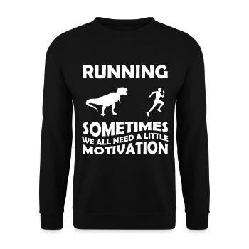 Dinosaurier Tyrannosaurus Dinos Archäologie - Unisex Pullover - Schwarz - Vorne - Alina (178cm) & Michal (187cm)