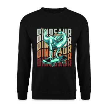 T-Rex Tyrannosaurus Fleischfresser - Unisex Pullover - Schwarz - Vorne - Alina (178cm) & Michal (187cm)