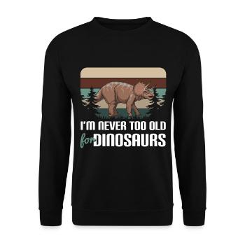 T-Rex Triceratops Stegosaurus - Unisex Pullover - Schwarz - Vorne - Alina (178cm) & Michal (187cm)