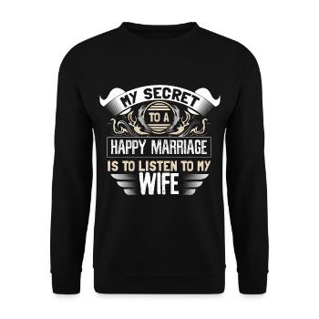 Ehe Hochzeit Braut Geschenk - Unisex Pullover - Schwarz - Vorne - Alina (178cm) & Michal (187cm)