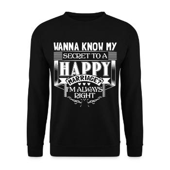 Ehe Ehefrau Hochzeitstag Geschenkidee - Unisex Pullover - Schwarz - Vorne - Alina (178cm) & Michal (187cm)