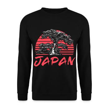 Japan Anime Flag - Unisex Sweatshirt - black - Front - Alina (178cm) & Michal (187cm)