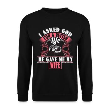 Marriage Married Wedding Gift - Unisex Sweatshirt - black - Front - Alina (178cm) & Michal (187cm)