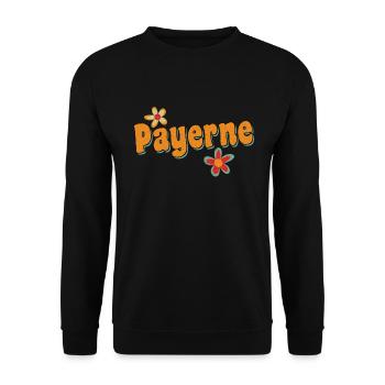 Payerne Hippie Flowers - Unisex Sweatshirt - black - Front - Alina (178cm) & Michal (187cm)
