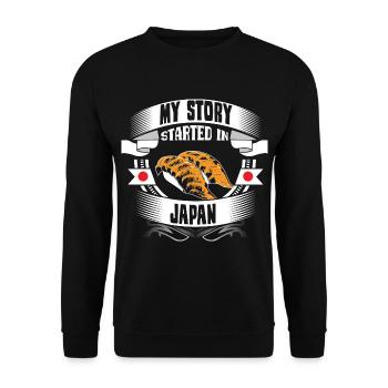 Japan Tokyo Japaner Geschenkidee - Unisex Pullover - Schwarz - Vorne - Alina (178cm) & Michal (187cm)