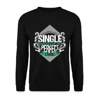 Single Independent Partnership Gift Idea - Unisex Sweatshirt - black - Front - Alina (178cm) & Michal (187cm)