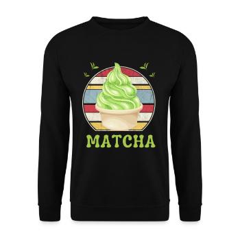 SUMMER MATCHA ICE CREAM - Sweat-shirt Unisexe - noir - Devant - Alina (178cm) & Michal (187cm)