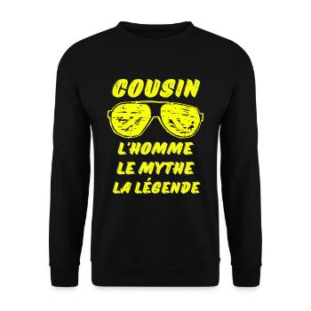 COUSIN Lunettes de soleil Homme Mythe Légende été - Sweat-shirt Unisexe - noir - Devant - Alina (178cm) & Michal (187cm)