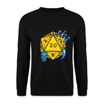 D20 Abenteuer Sortilége JDR - Unisex Pullover - Schwarz - Vorne - Alina (178cm) & Michal (187cm)