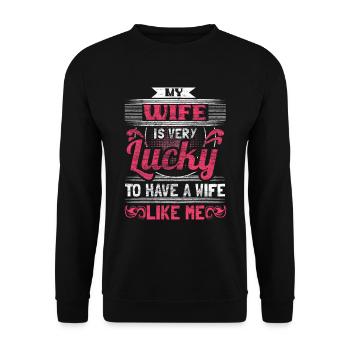 Gay Marriage LGBT+ Gift - Unisex Sweatshirt - black - Front - Alina (178cm) & Michal (187cm)